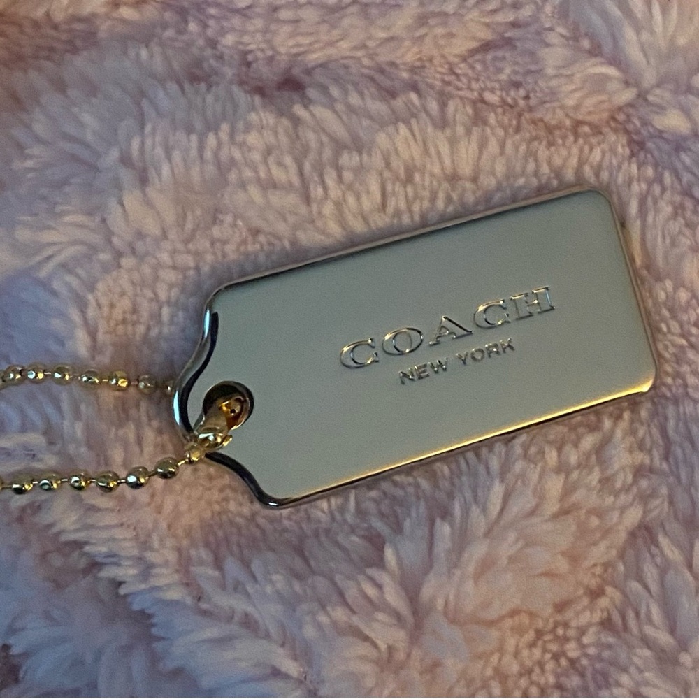 Coach Metallic Silver Keychain with Gold Chain - Picture 3 of 3